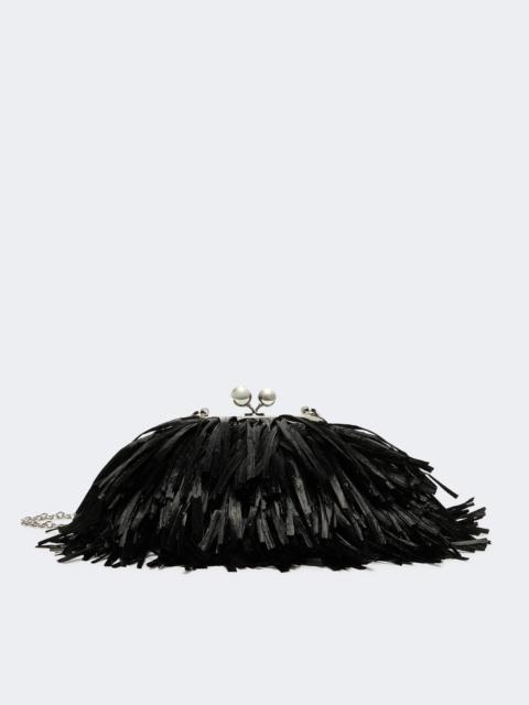 WEEKEND Max Mara QUIETE Small Pasticcino Bag with fringes - BLACK