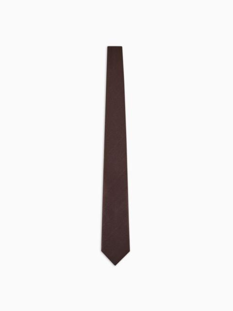 GIORGIO ARMANI Silk tie with jacquard chevron motif