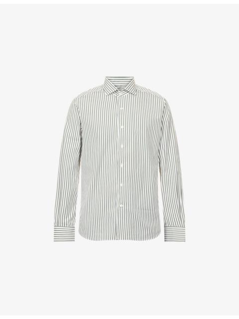 CORNELIANI Striped Regular-Fit Cotton-Poplin Shirt