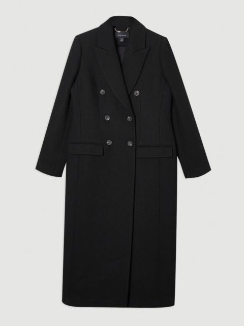 KAREN MILLEN Petite Wool Double Breasted Tailored Midi Coat