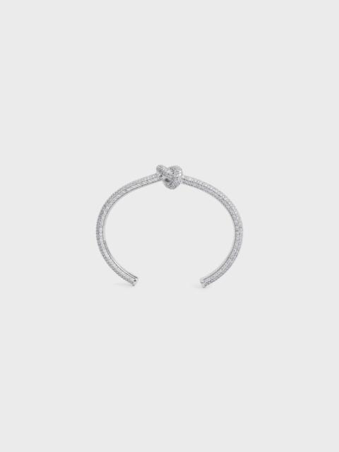 CELINE Knot Sparkle Cuff in Strass and Brass with Rhodium Finish