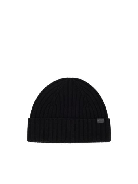 BOSS ribbed-knit beanie hat