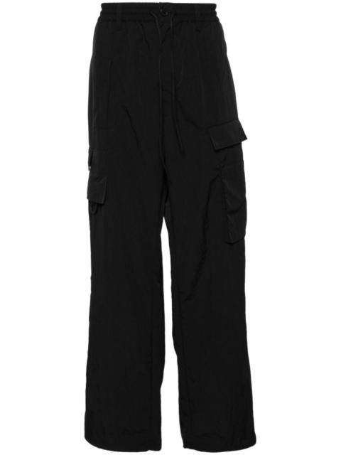 Y-3 Crinkle logo-print wide-leg cargo trousers