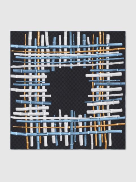 GUCCI Printed silk twill carré