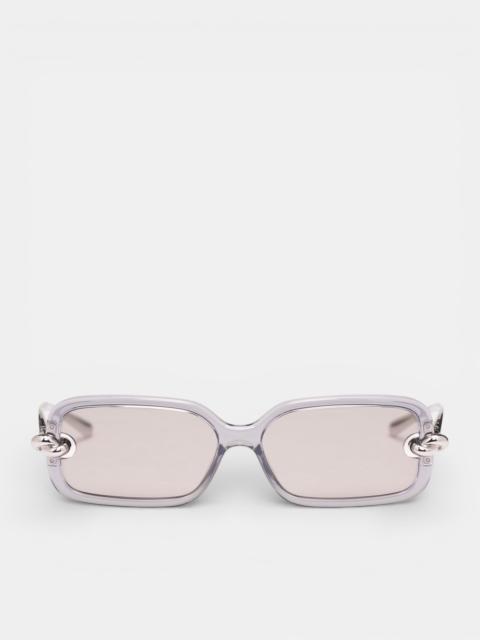Bottega Veneta Gray Knot Rectangular Sunglasses