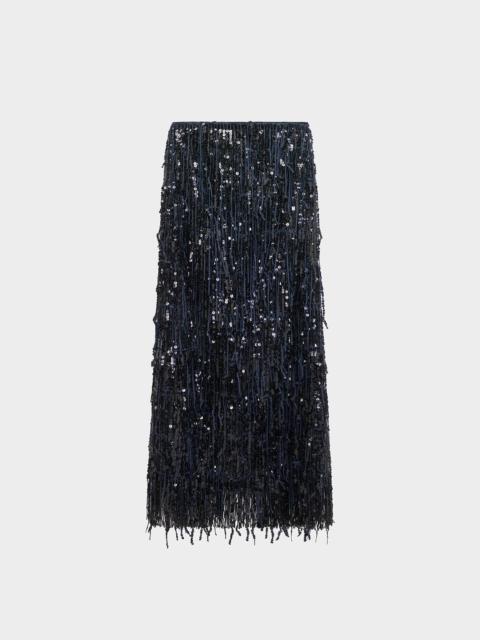 16ARLINGTON DIA MIDI SKIRT IN FRINGE SEQUIN