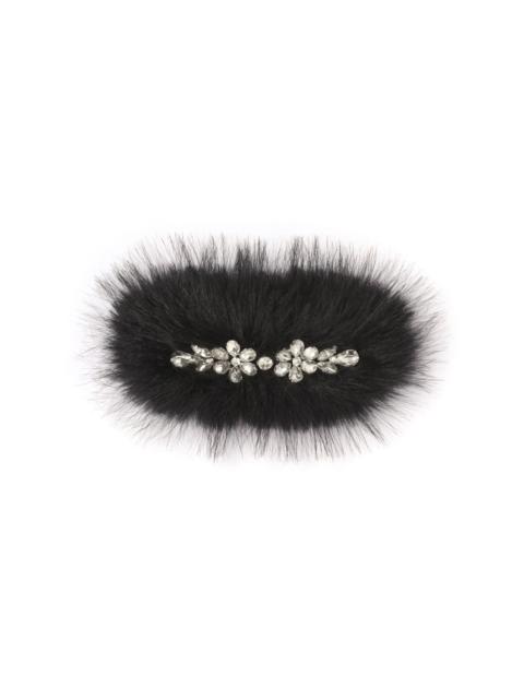 Simone Rocha faux-fur crystal embellishment hair clip