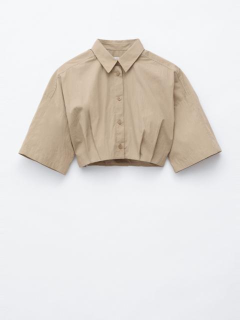 & Other Stories Pleated Hem Crop Shirt