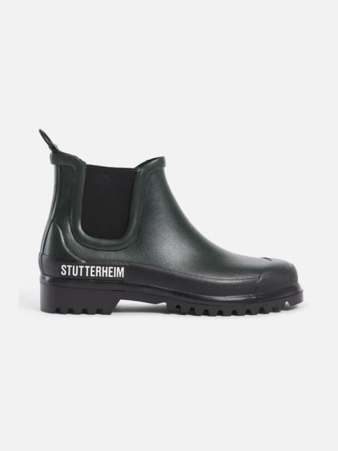 Stutterheim Dark Green and Black Waterproof Chelsea Rainwalker Boots