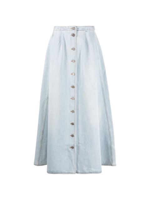 ERL light-wash denim cowgirl skirt