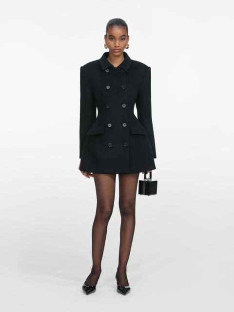 self-portrait Black Wool Double Breasted Jacket