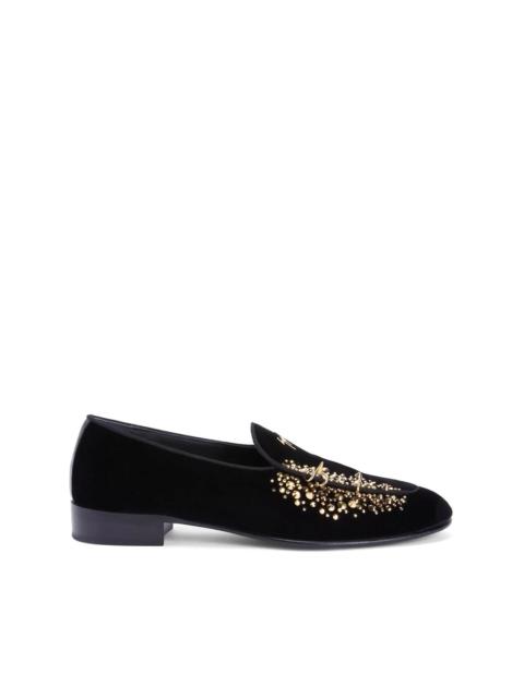 Giuseppe Zanotti Alvaro studded velvet loafers