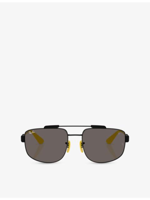 Ray-Ban RB3789M Square-Frame Metal Sunglasses