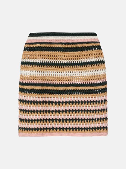 THE UPSIDE Crochet cotton miniskirt
