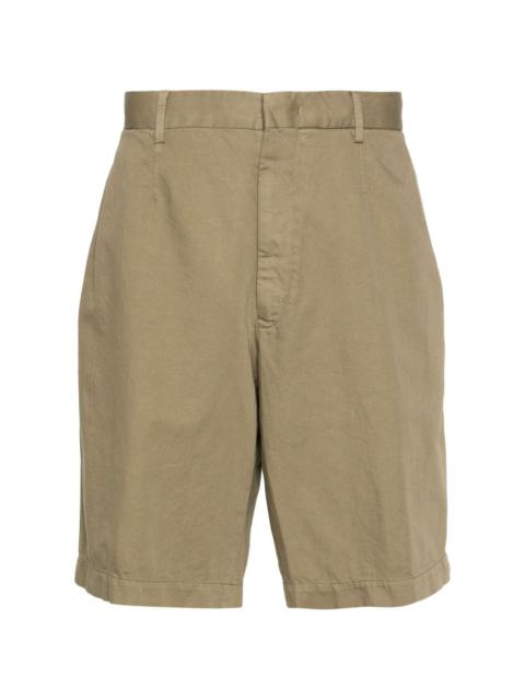 pleated cotton shorts