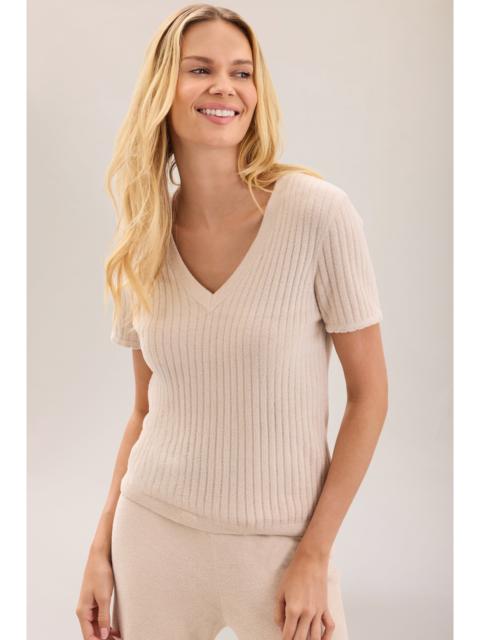 Barefoot Dreams CozyChic Ultra Lite® Scallop Rib Short Sleeve