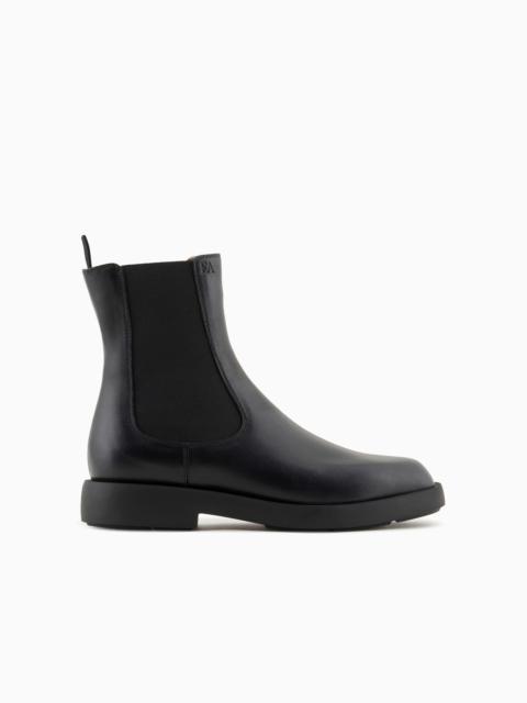 EMPORIO ARMANI Icon leather Beatle boots