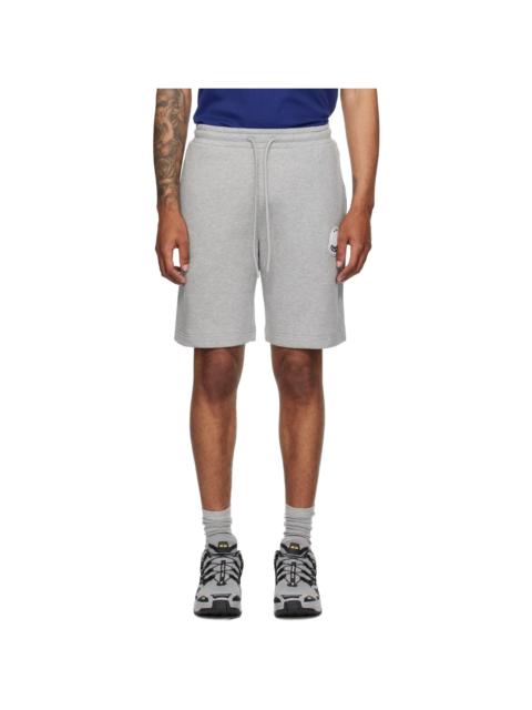 Moncler Gray Logo Patch Cotton Shorts
