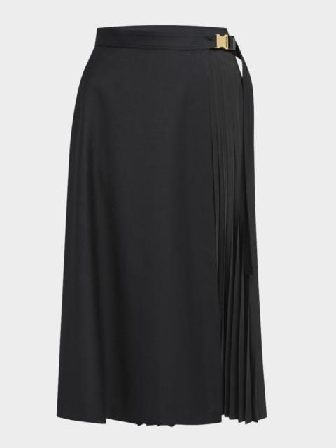 Moncler Pleated Midi Wrap Skirt