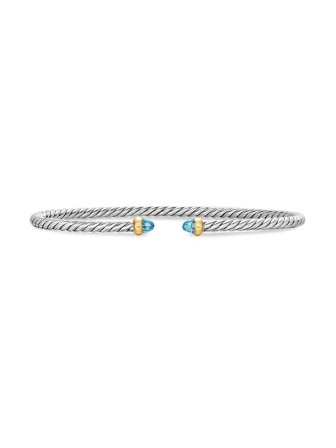 DAVID YURMAN Women's Micro Cable Flex Bracelet in Sterling Silver - Blue Topaz