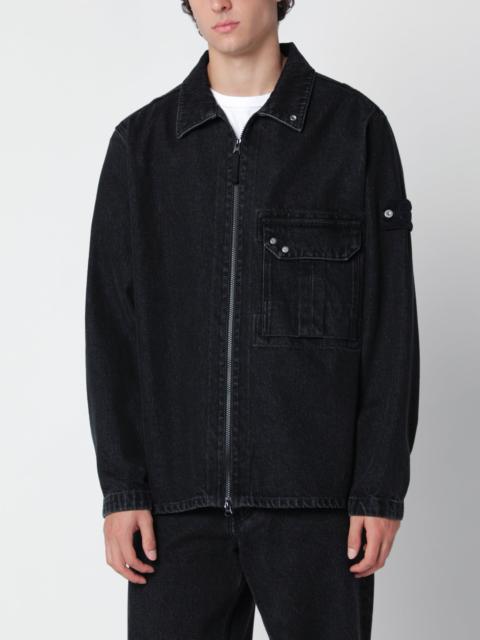 Stone Island Black denim shirt jacket
