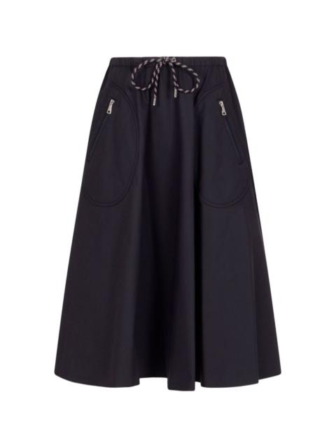 Moncler zip-pocket midi skirt