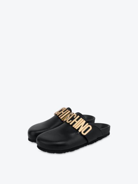 Moschino LETTERING LOGO CALFSKIN SABOT