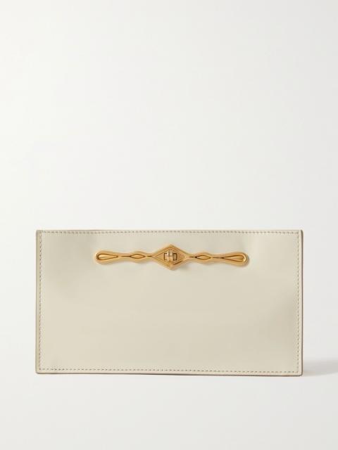 MÉTIER + Fernando Jorge Ease embellished glossed-leather clutch White