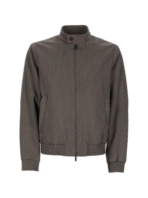 EMPORIO ARMANI textured zip-up jacket