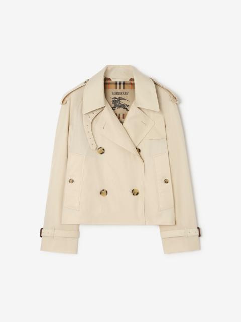 Burberry Cropped Tropical Gabardine Mayfair Trench Jacket