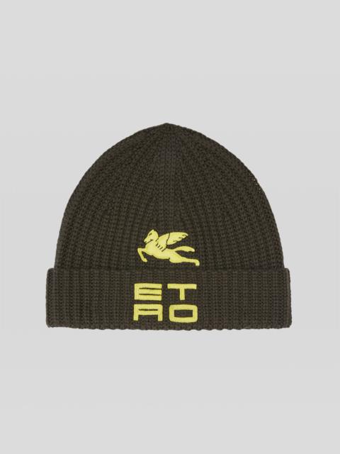 KNITTED BERET WITH ETRO CUBE LOGO