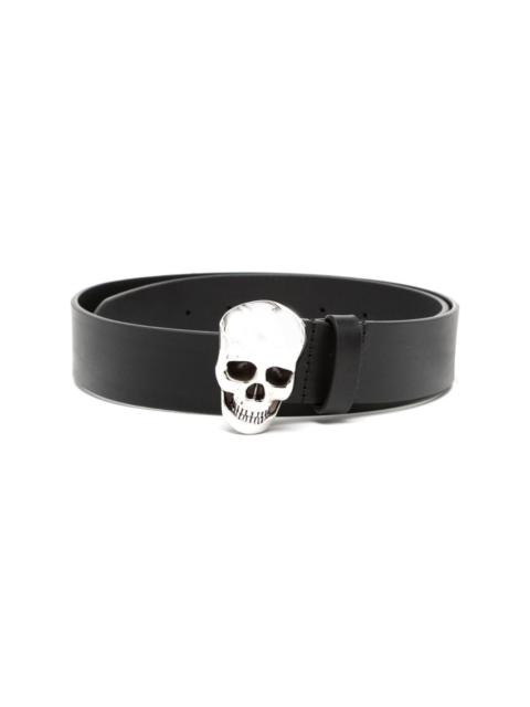 skull-motif leather belt