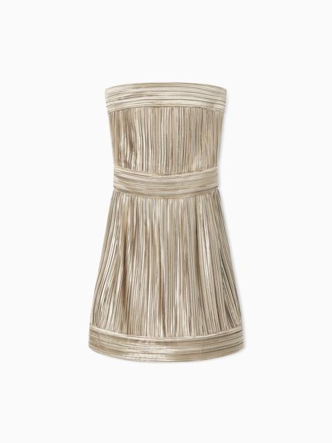 GIORGIO ARMANI SHORT PLEATED SATIN DRESS