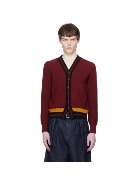 Dries Van Noten Red Block Stripe Cardigan