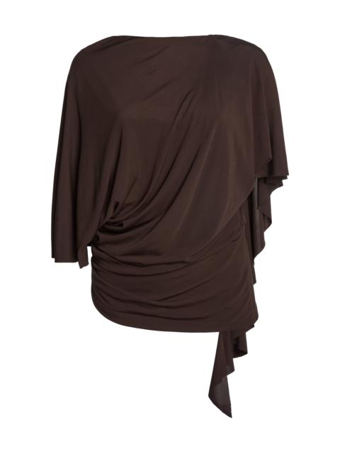 Fluted Backless Jersey Top brown