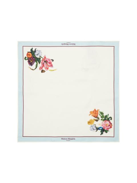 Maison Margiela White Silk Scarf