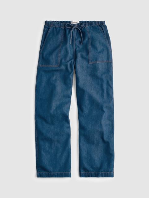 Madewell Pull-On Barrel-Leg Utility Pants in Airy Denim