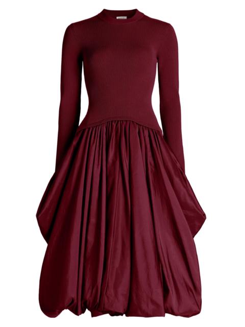 SIMKHAI Women's Kenlie Mix Media Balloon Cocktail Dress - Cranberry