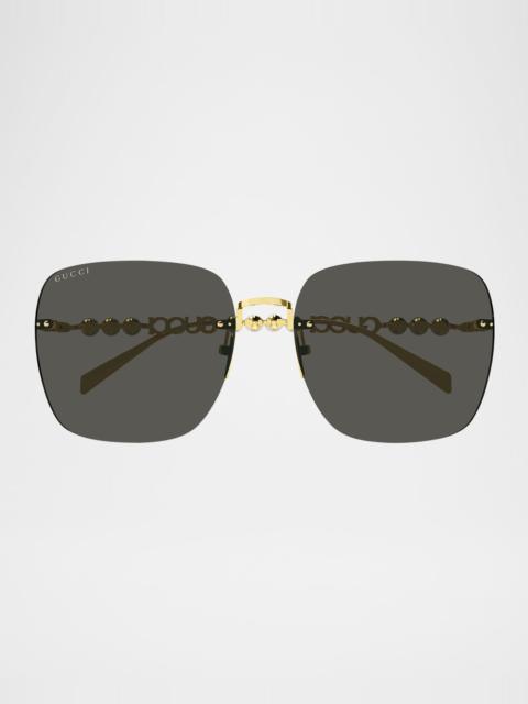 GUCCI Metal Rectangle Sunglasses