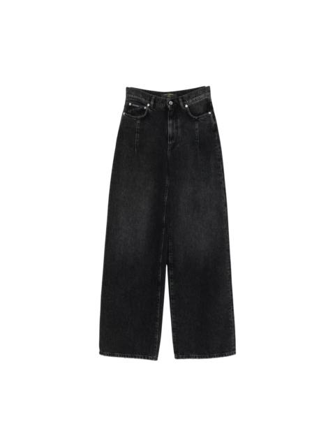 Dolce & Gabbana Wide-Leg Jeans with Logo Plaque