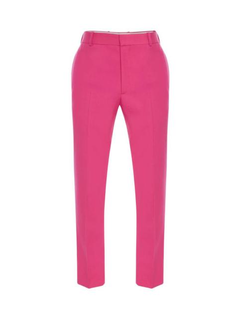 Alexander McQueen Tailored Cigarette Trousers in Electric Pink