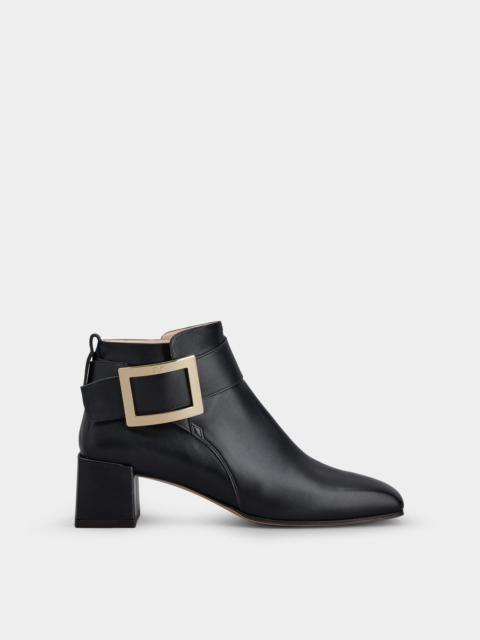 Roger Vivier So Vivier Metal Buckle Ankle Boots in Leather