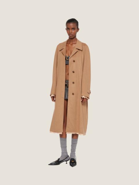 Miu Miu Single-breasted velour camel-hair coat