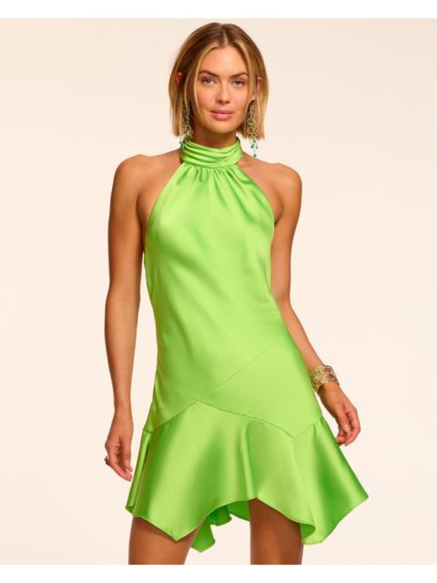 RAMY BROOK Nari High Neck Handkerchief Hem Mini Dress