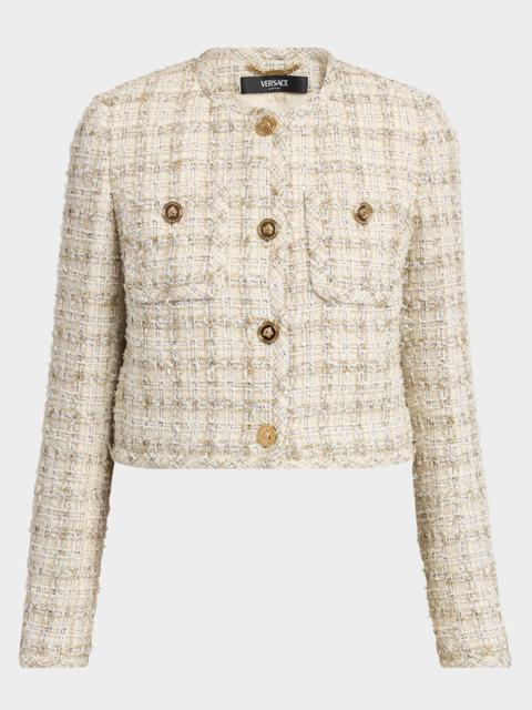 VERSACE Metallic Eyelash Tweed Jacket