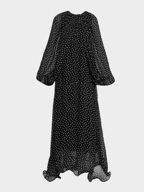 DOROTHEE SCHUMACHER Dancing Dots Polka-Dot Flounce Maxi Dress