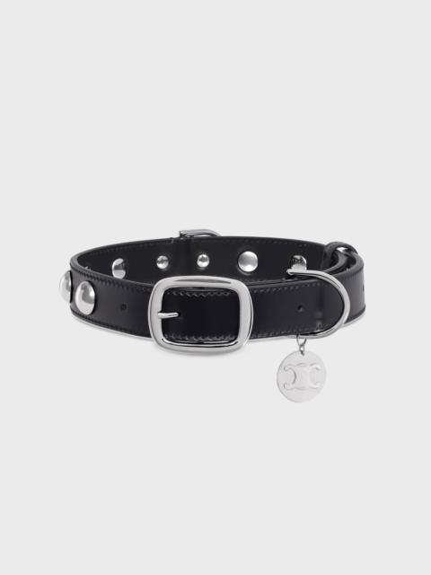 CELINE Wide Medium Dog Collar in Smooth Calfskin with Studs