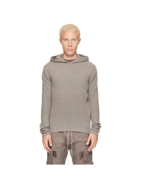 Rick Owens Gray Tower Felt Cashmere Hoodie