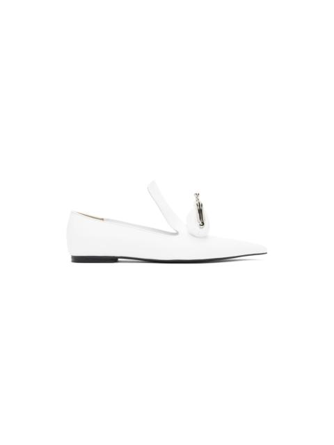 pushBUTTON White Coin Purse Loafers