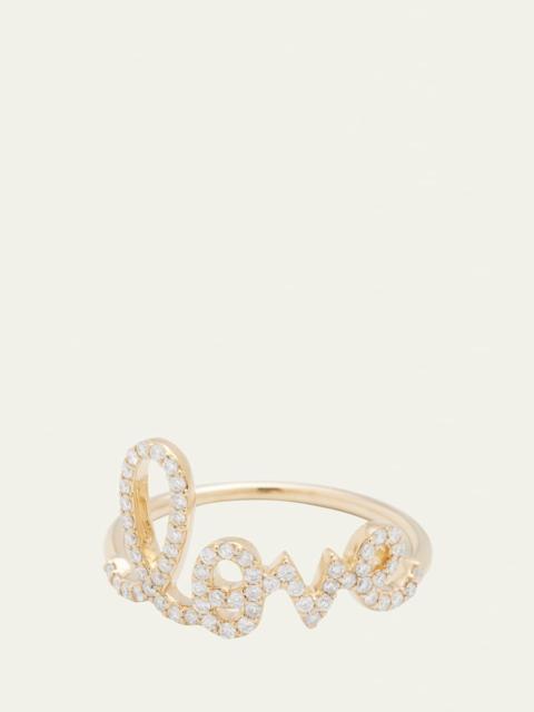 SYDNEY EVAN Large Love 14K Gold Ring with Diamonds